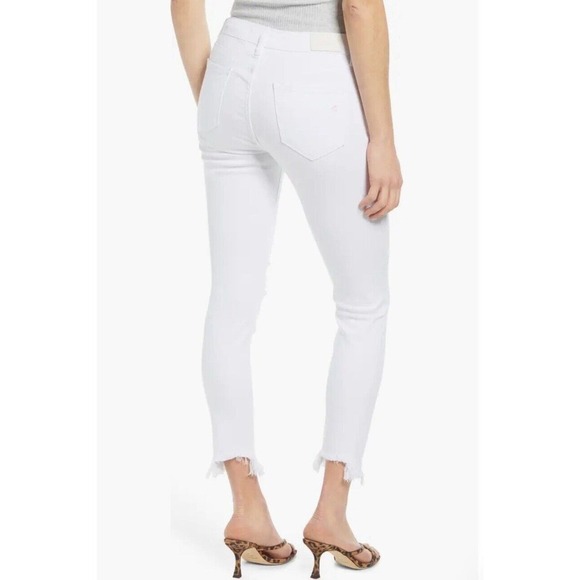 Hidden Ripped Raw Step Hem Ankle Skinny Jeans White Nordstrom Size 31 Summer - Picture 2 of 8